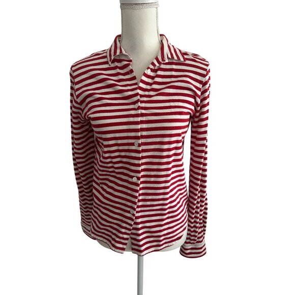 AMINA RUBINACCI Napoli Red Striped Long Sleeve Top Size IT 44 US 8 - Picture 4 of 10